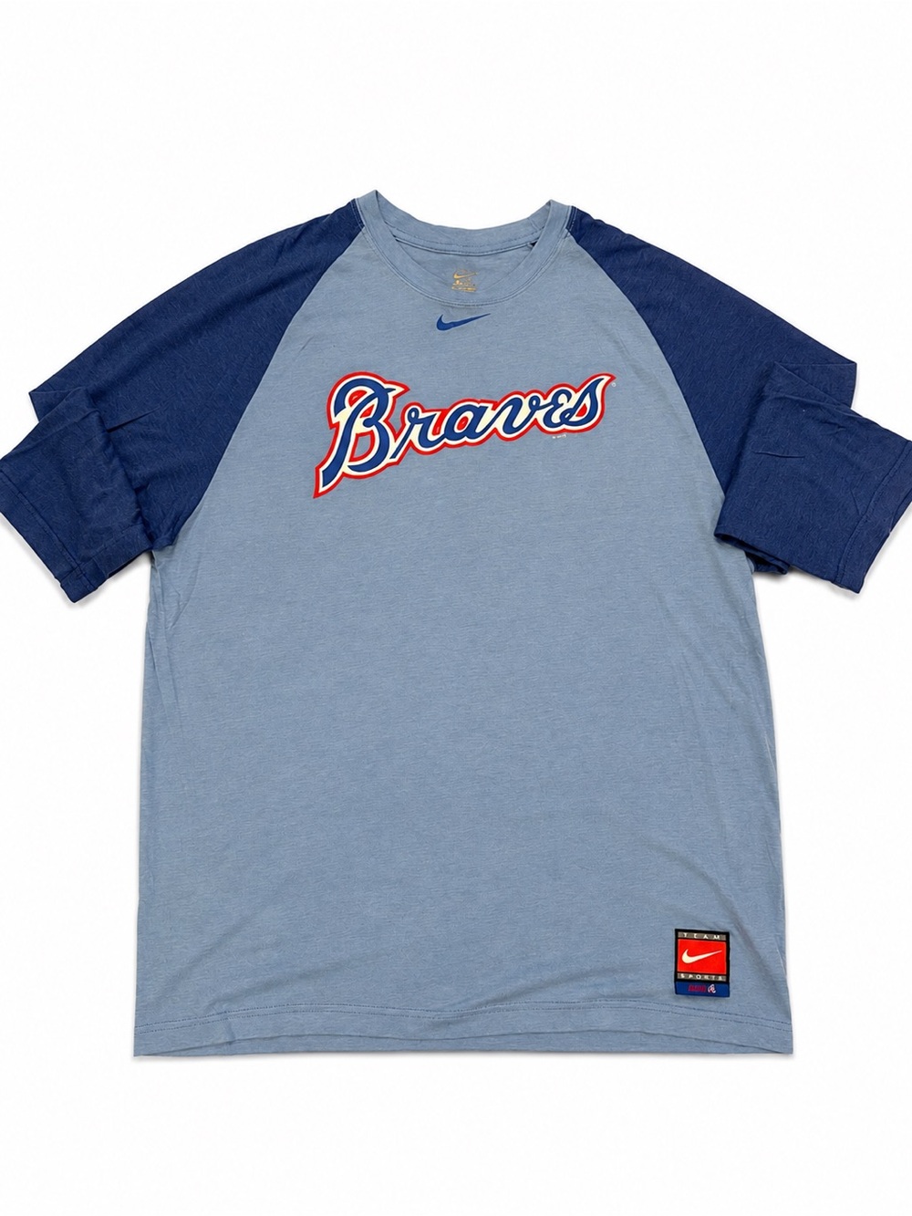 Nike Braves Raglan Tee - Light Blue & Navy